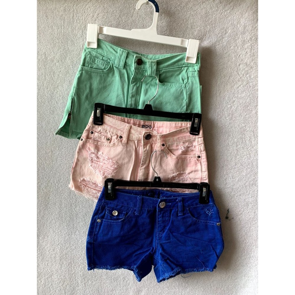 Bundle of 3 Petite Women Jean Shorts Very Small Waist 12-13"